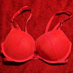 Victoria's Secret Bold Pink Lace Bra